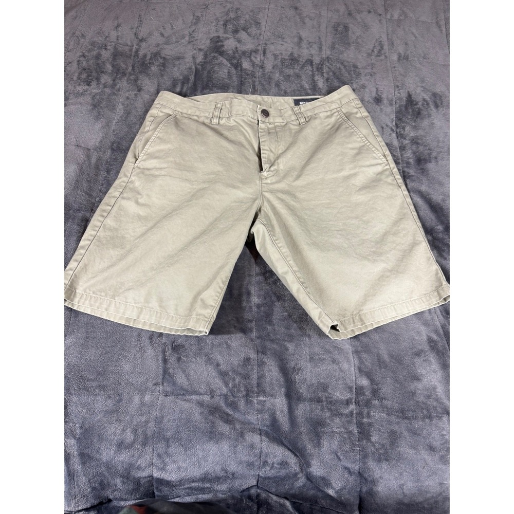Bonobos Mens Shorts Size 33‎ Khaki Casual Flat Front Chino Cotton Blend